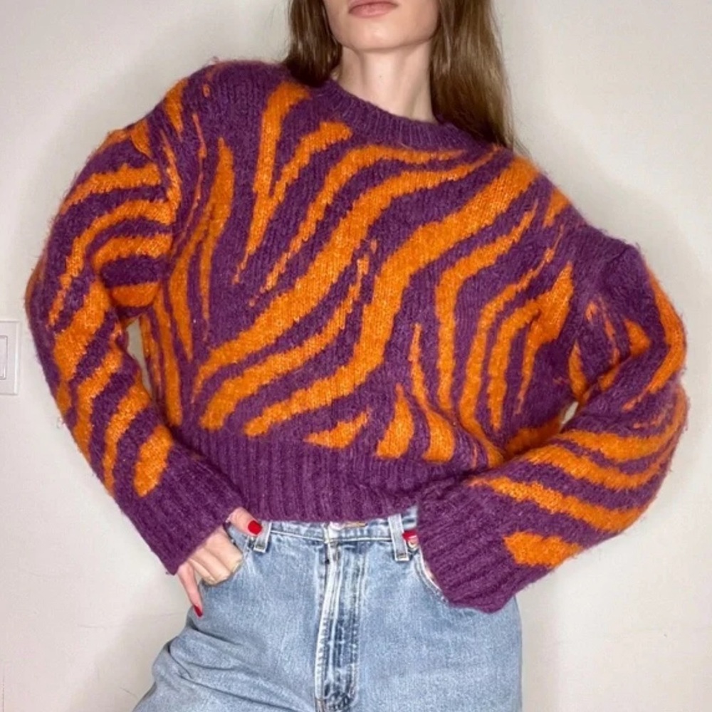Zara‎ Zebra Chunky Sweater